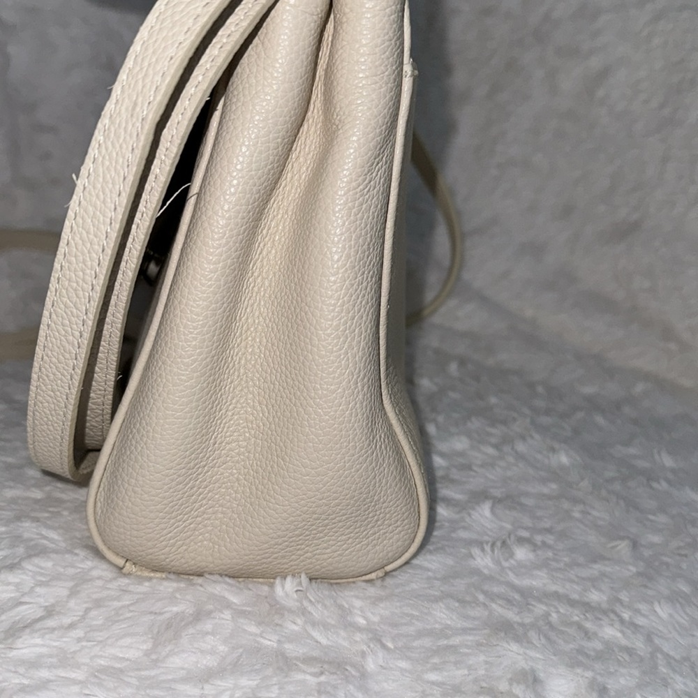 Brighton “MEENA” Cream Blue Jewel Leather Top-Handle Leather Crossbody P… - Picture 8 of 12